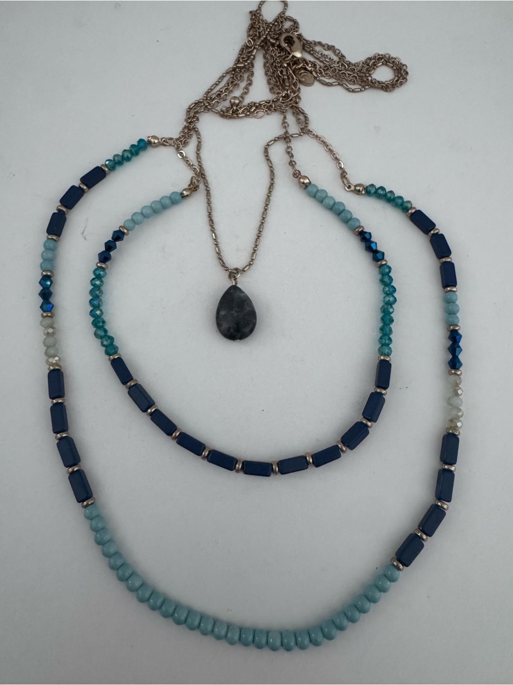 Charming Charlie Multi-Layered Gem Beaded Statement Necklace